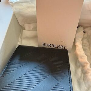 Burberry Black Embossed Leather Wallet